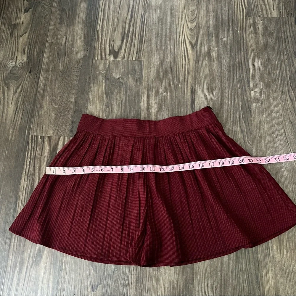Zara Flared Burgundy Oxblood Shorts Skorts - Picture 10 of 11
